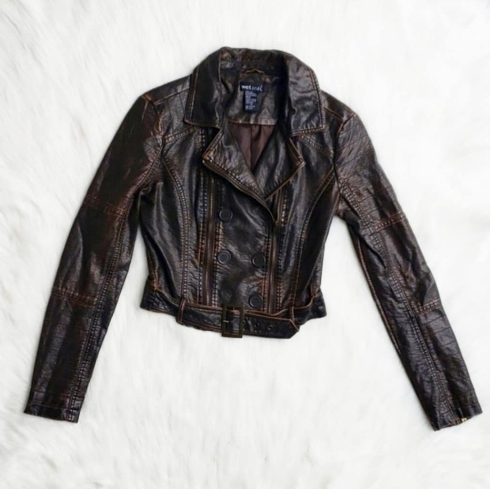 Espresso Faux Leather Jacket